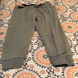 NWT Nike dry fit joggers grey with swoosh on leg